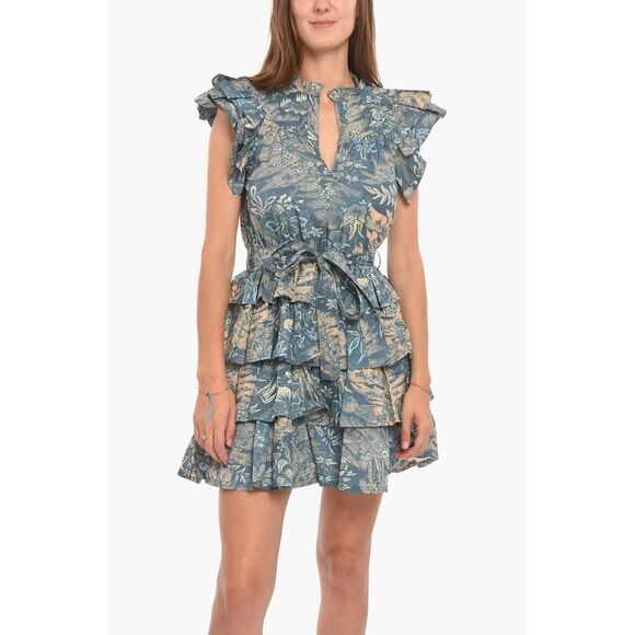 Ulla Johnson Flared Floral Print Dress - Size 4 - Pre-owned - Picture 1 of 6